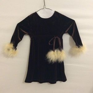 Bonnie Jean Velvet Brown Dress sz 2 2T